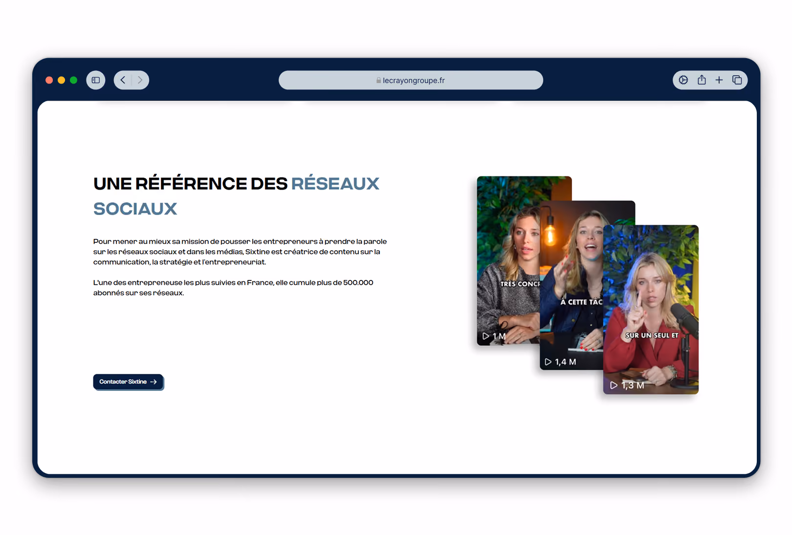 Capture du site web réalisé pour Le Crayon