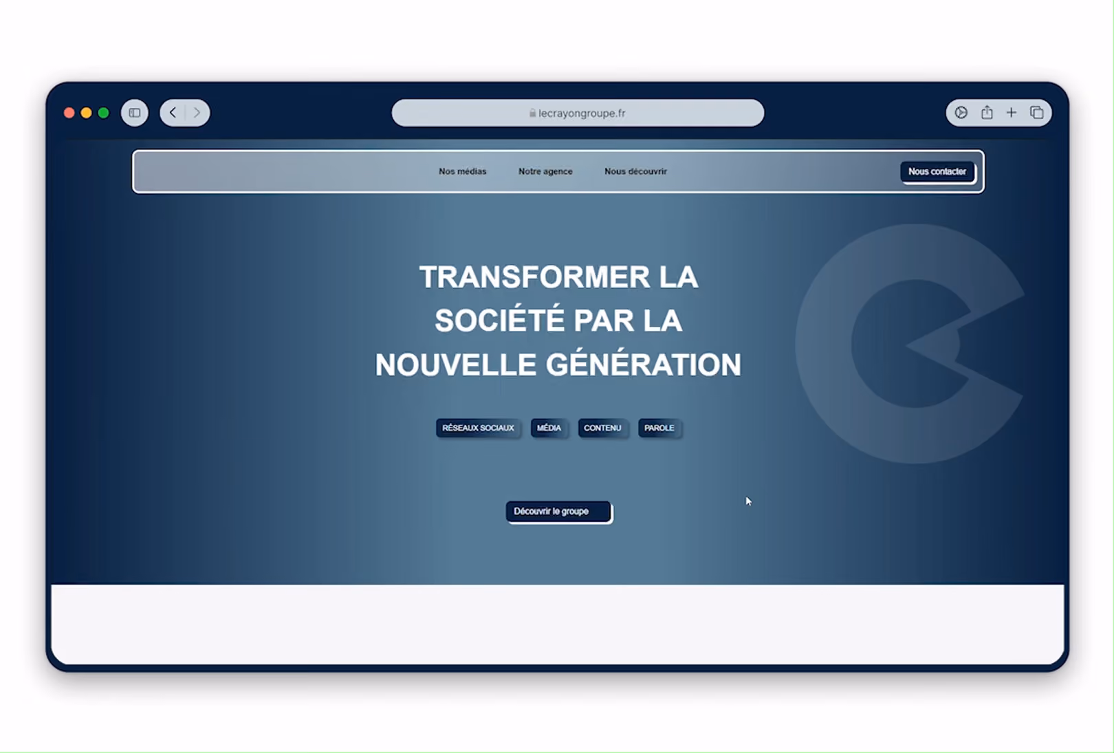 Capture du site web réalisé pour Le Crayon