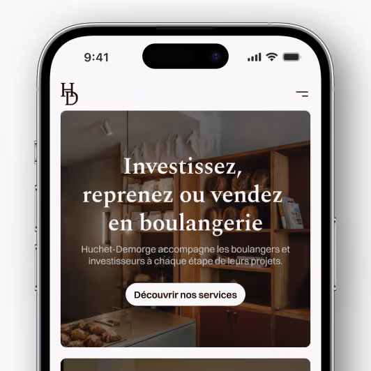 Capture du site web réalisé pour Huchet Demorge