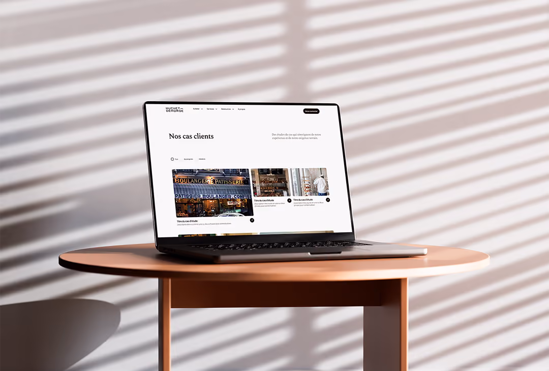 Capture du site web réalisé pour Huchet Demorge