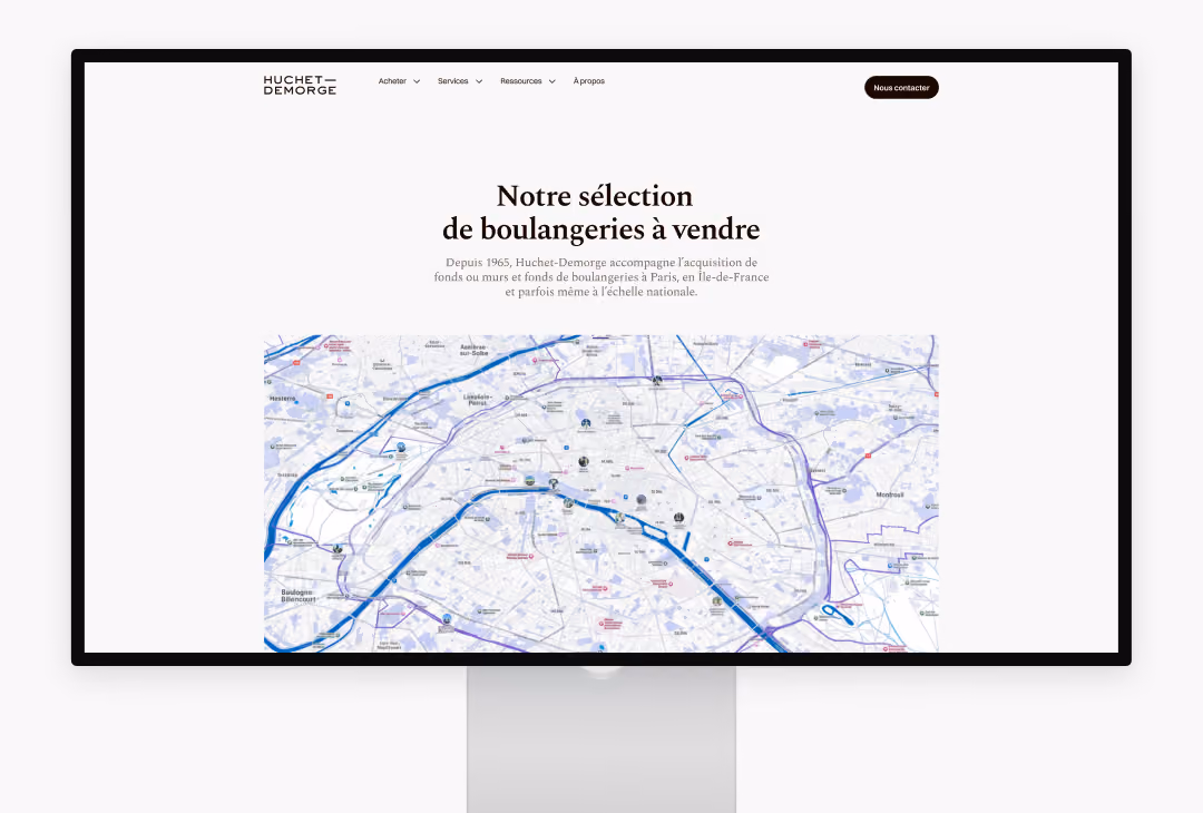 Capture du site web réalisé pour Huchet Demorge