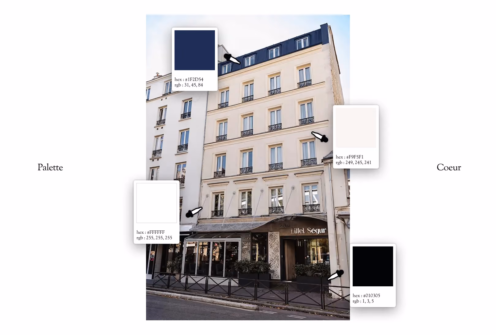 Capture du site web réalisé pour Hôtel Eiffel Segur