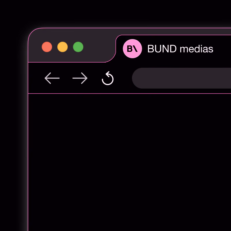 Capture du site web réalisé pour Bund Médias