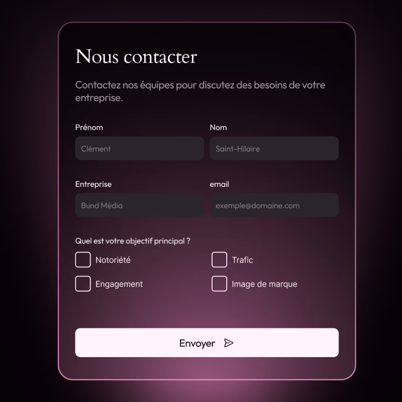 Capture du site web réalisé pour Bund Médias