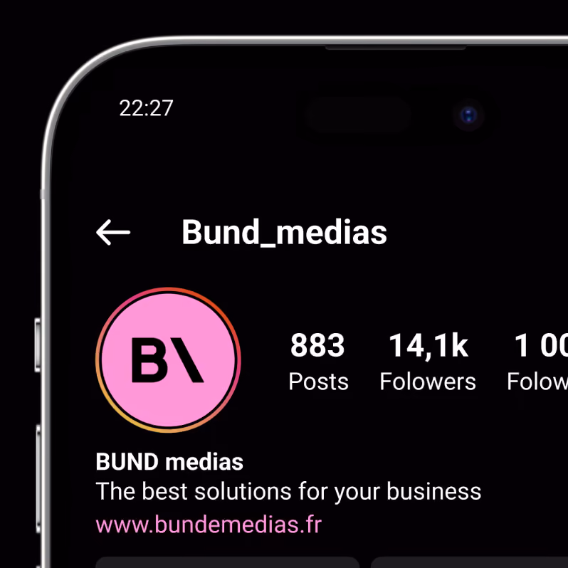 Capture du site web réalisé pour Bund Médias