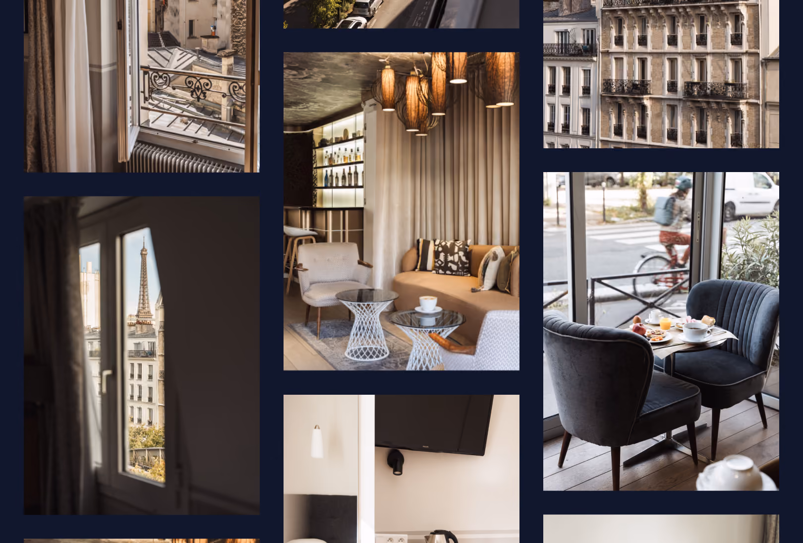 Capture du site web réalisé pour Hôtel Eiffel Segur