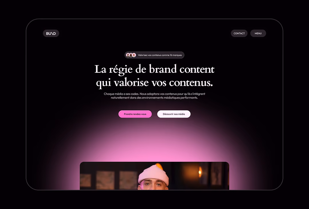 Capture du site web réalisé pour Bund Médias