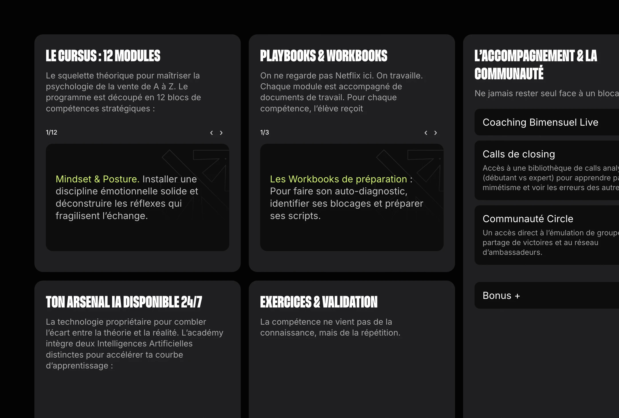 Contenu de l'offre SforSales Academy