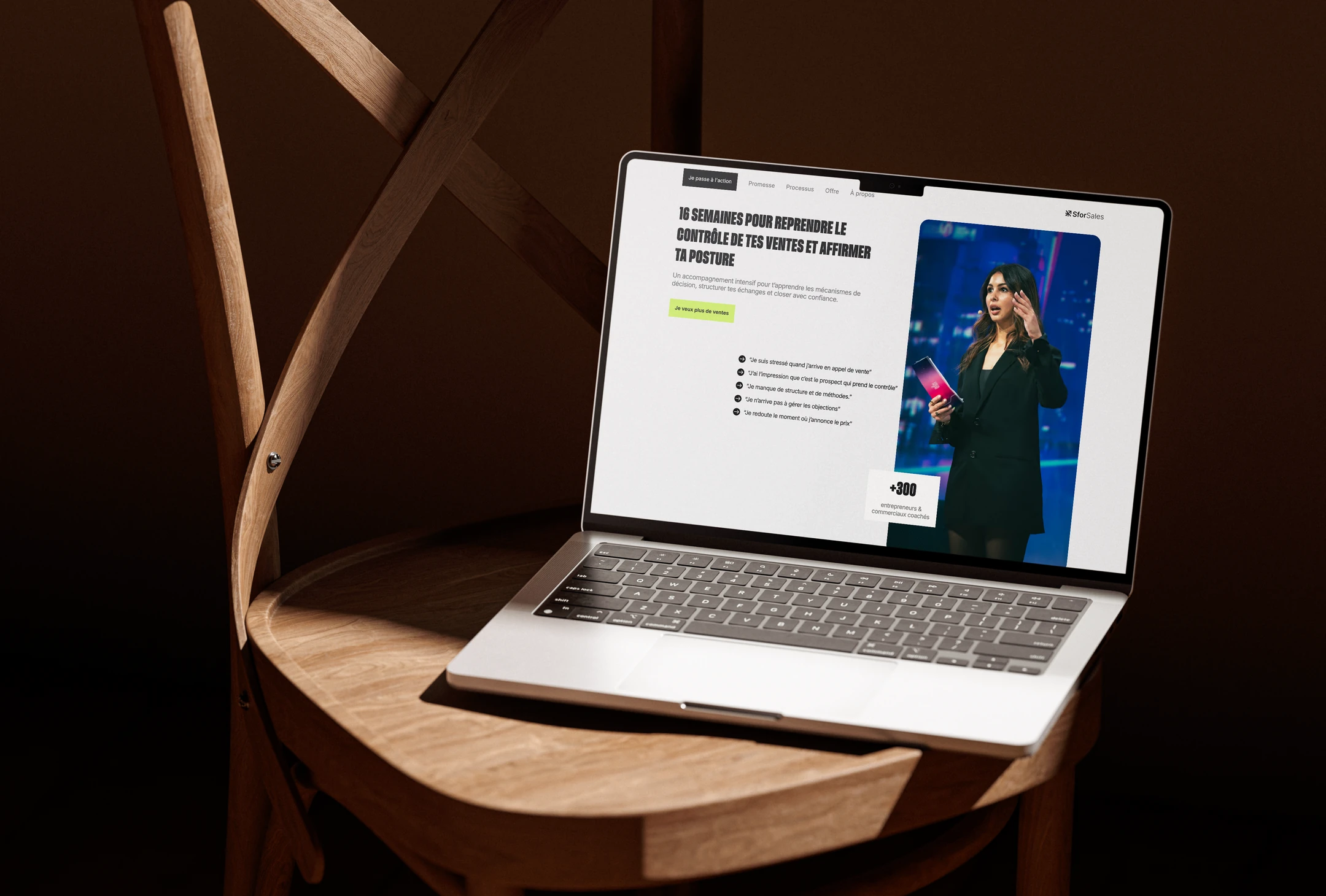 Landing page SforSales sur MacBook