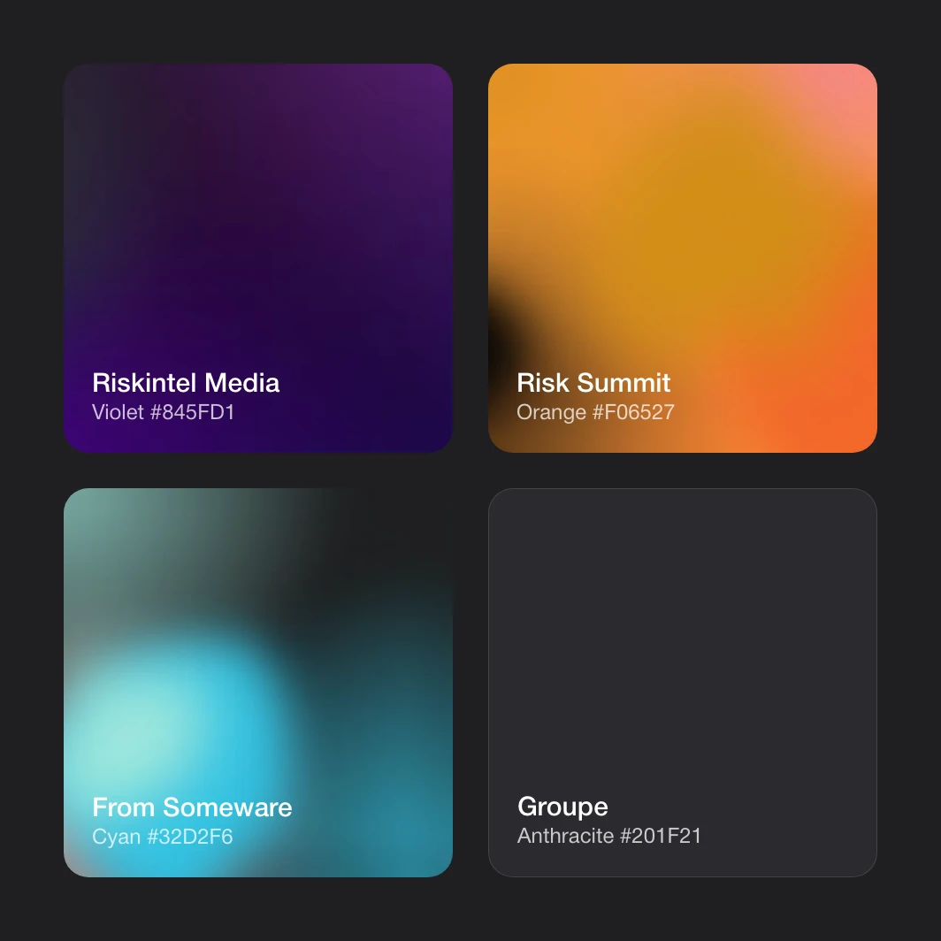 Couleurs des trois marques du groupe Riskintel