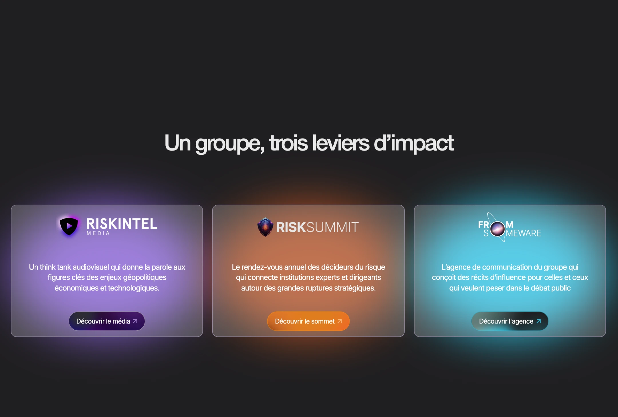 Un groupe, trois leviers d'impact : le média, le sommet, l'agence