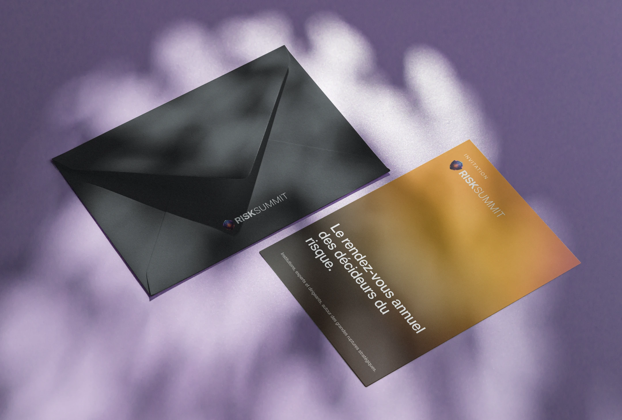 Invitation et enveloppe du Risk Summit