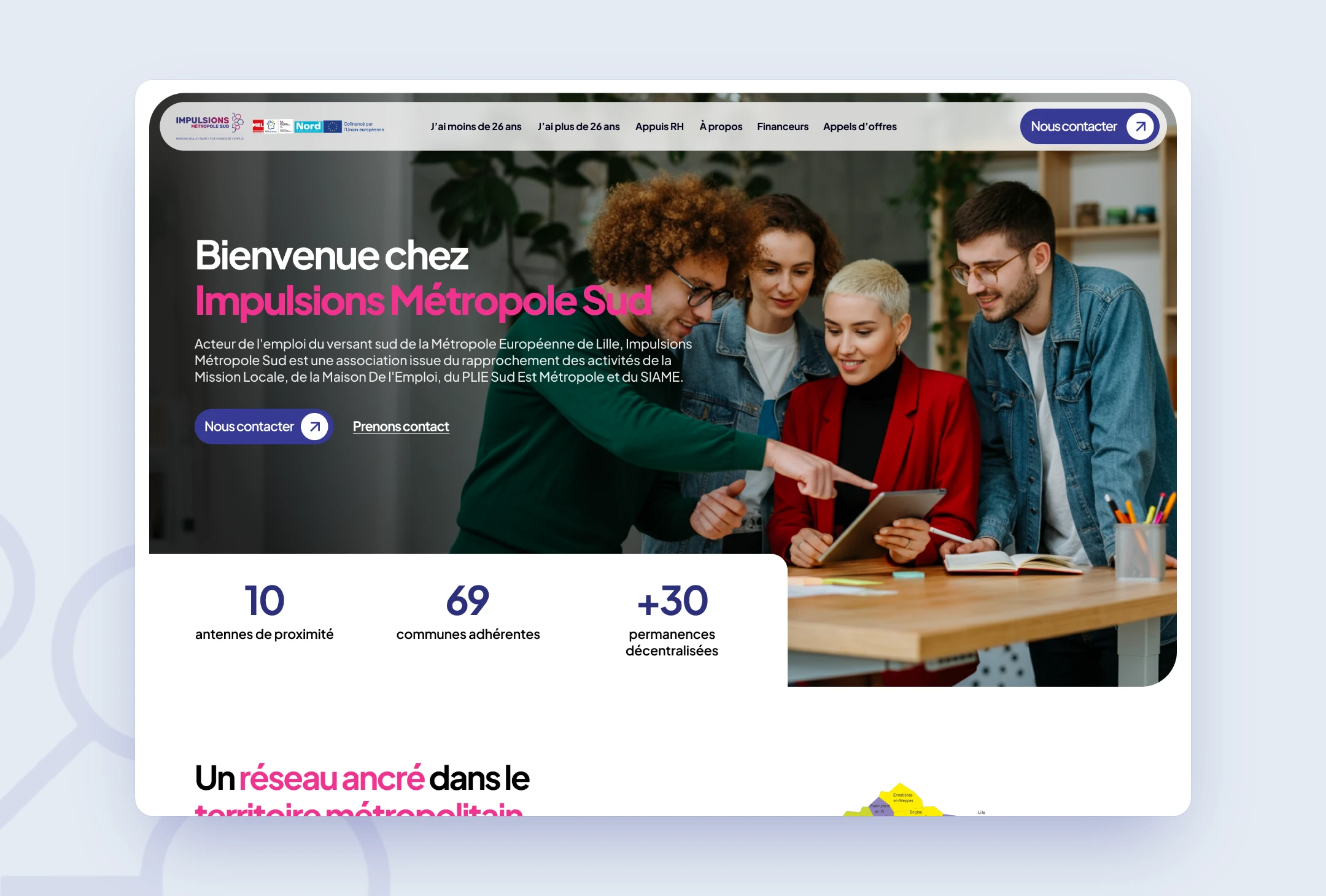 Page d'accueil du site Impulsions Métropole Sud