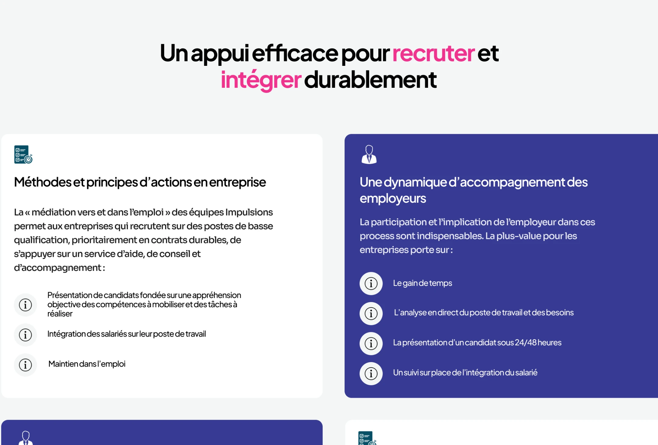 Un appui efficace pour recruter et intégrer durablement