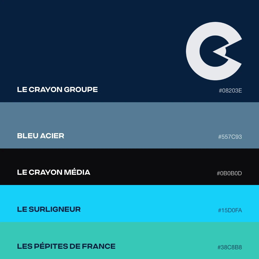 Couleurs du groupe et de ses filiales
