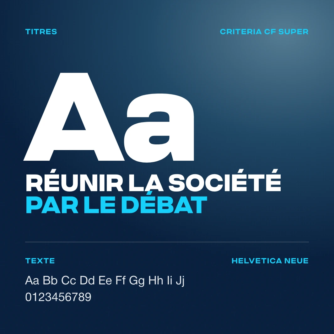 Typographies Criteria CF et Helvetica Neue