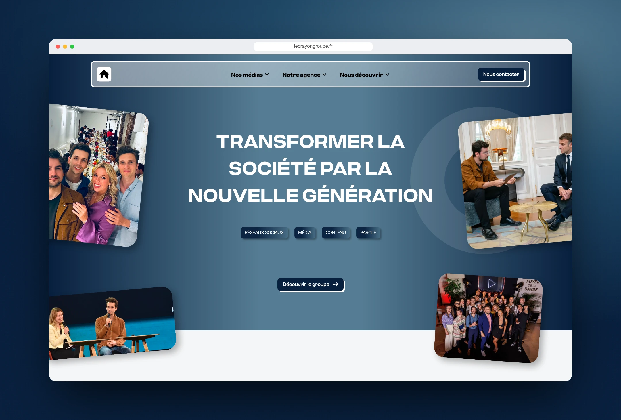 Page d'accueil du site Le Crayon Groupe