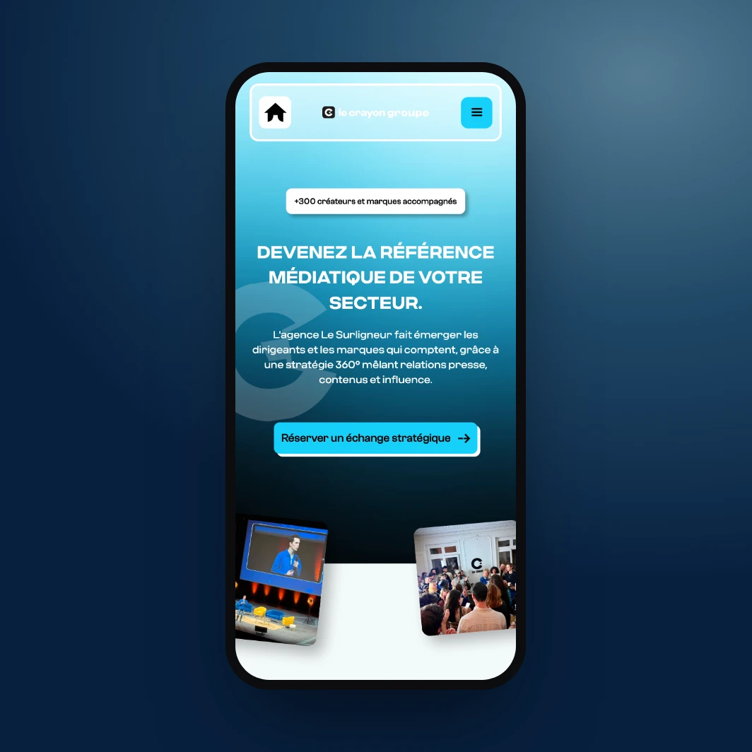 Une page du site Le Crayon sur mobile