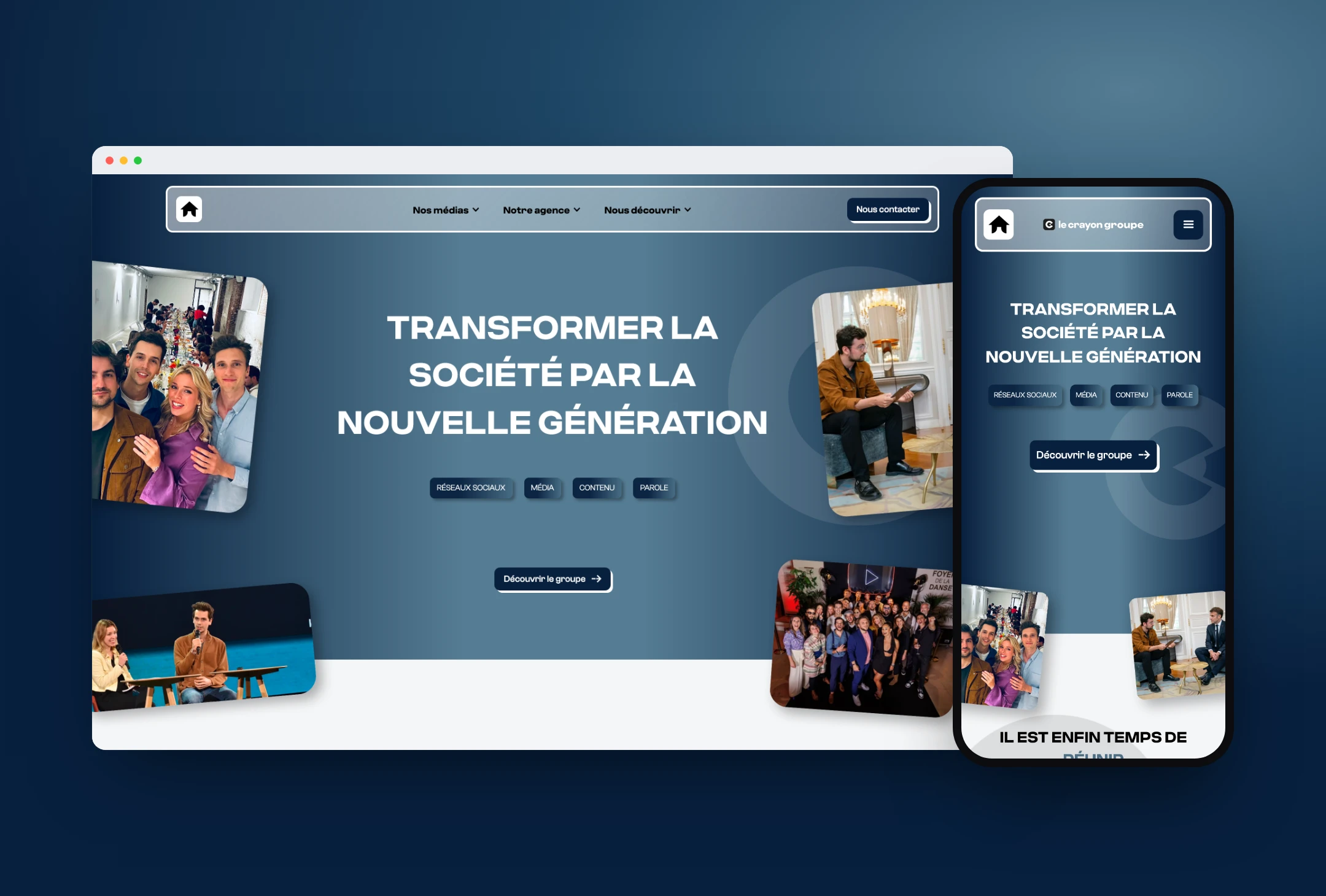 Le site Le Crayon sur ordinateur et sur mobile