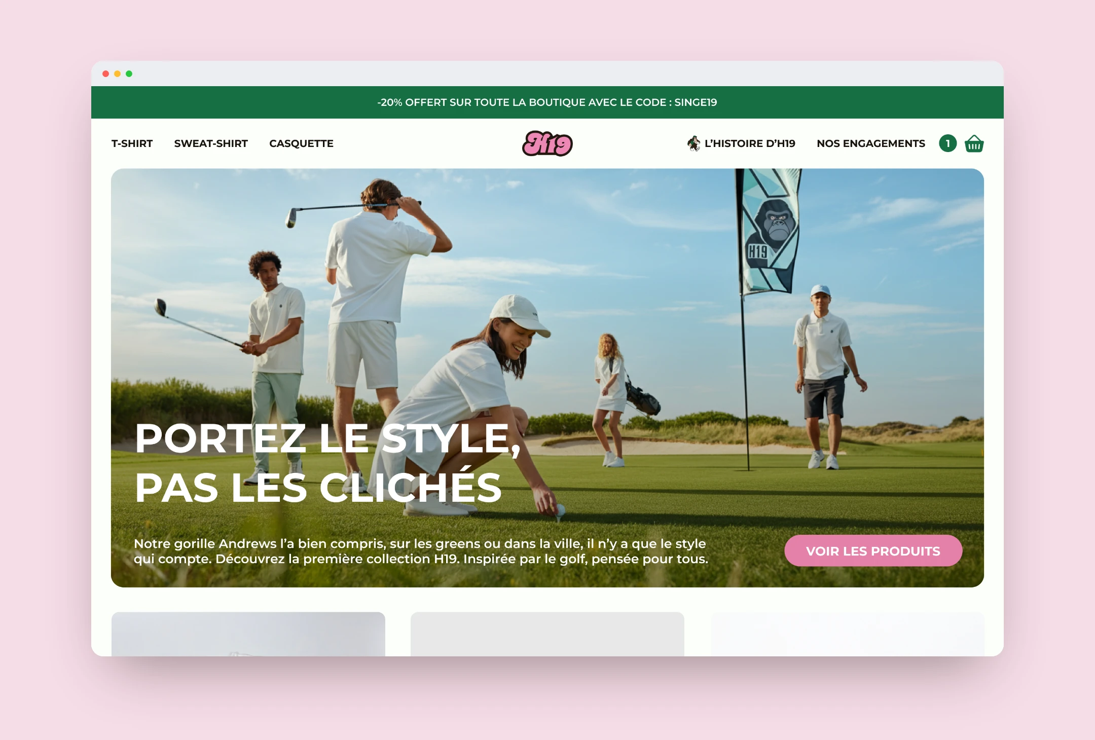Page d'accueil du site H19