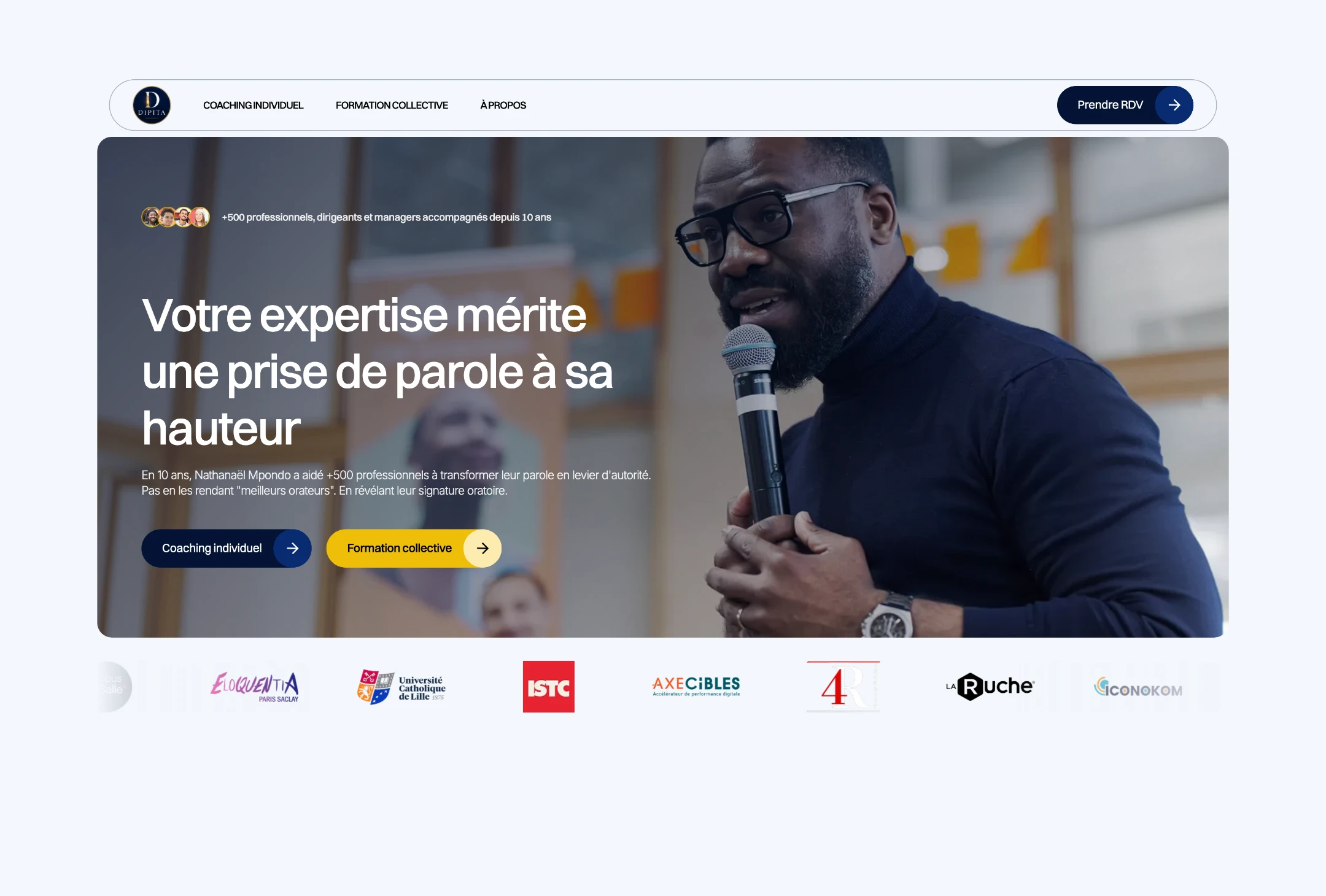 Page d'accueil du site Dipita