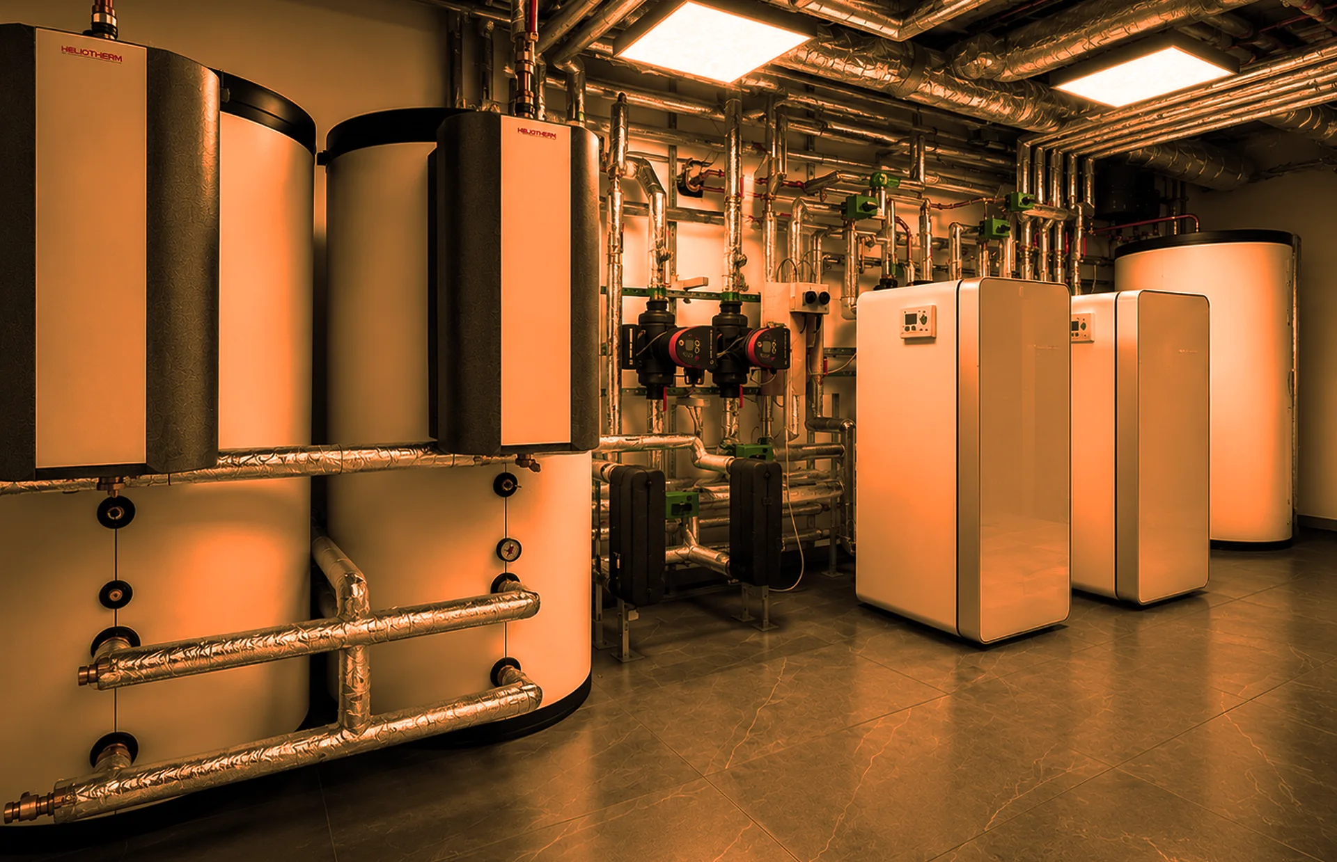 Geothermal heat-pump installation