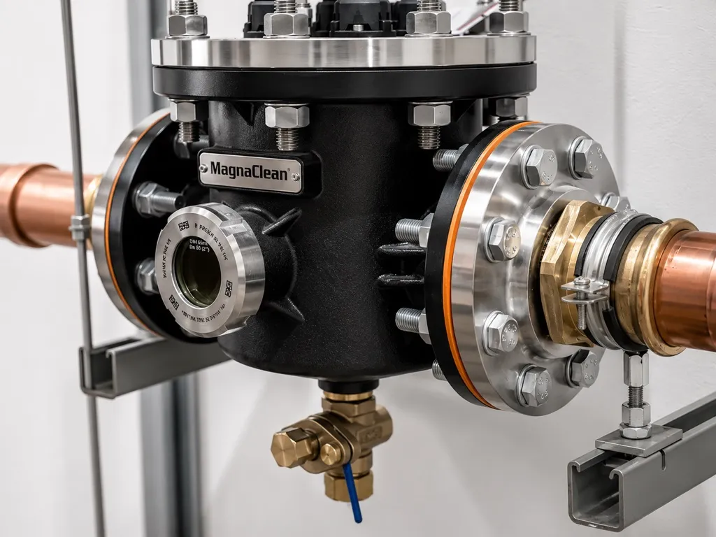 Southall project — magnetic filter and copper pipe detail