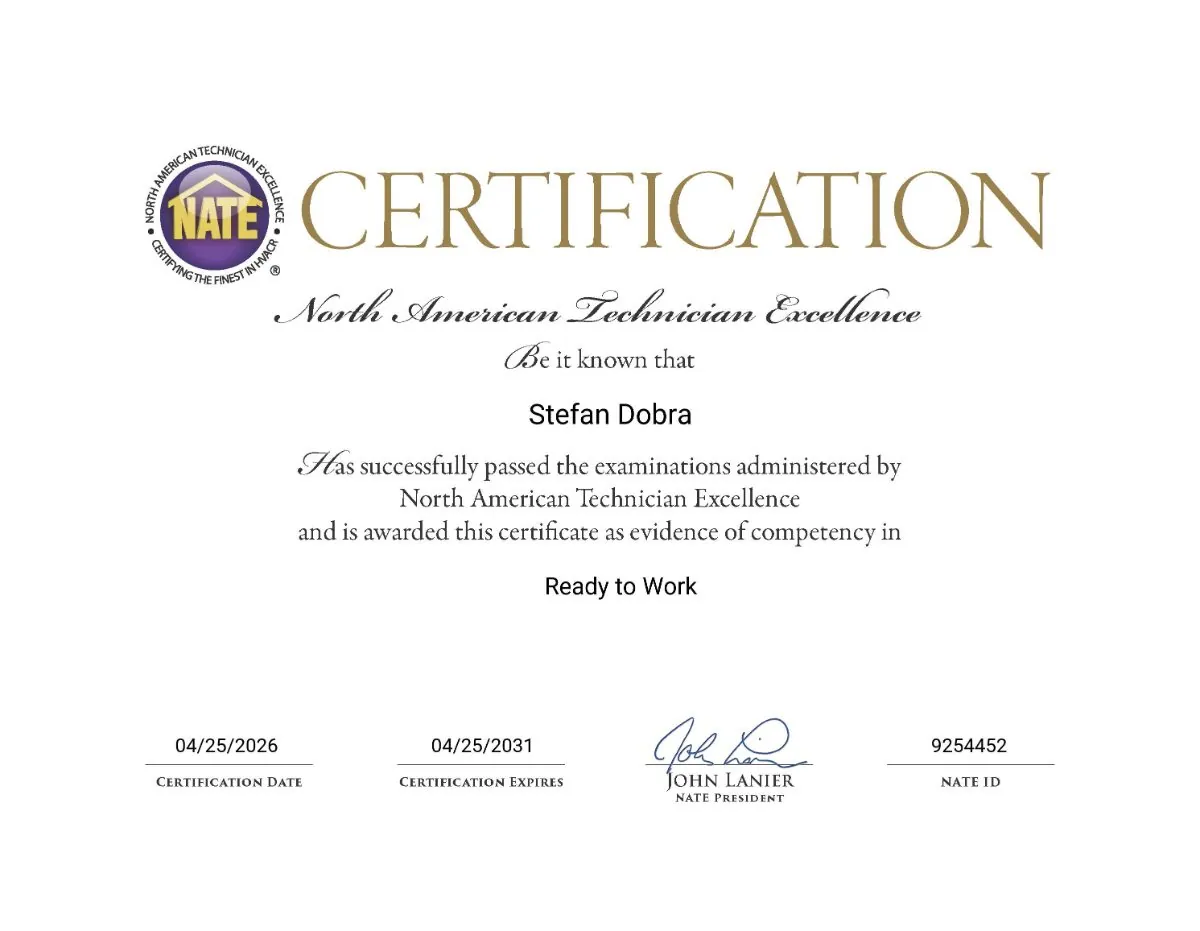 NATE certification