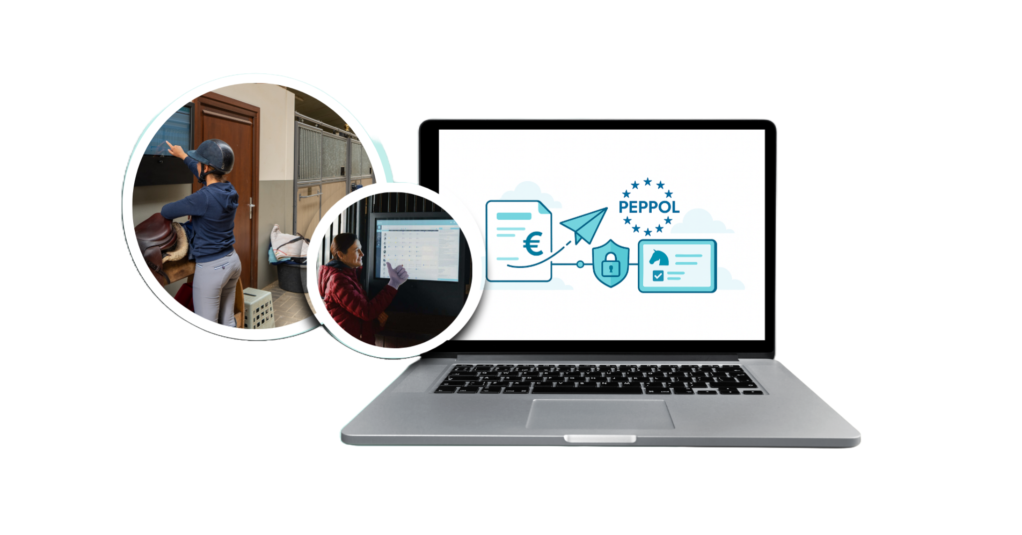 E-invoicing via Peppol in equicty on a laptop