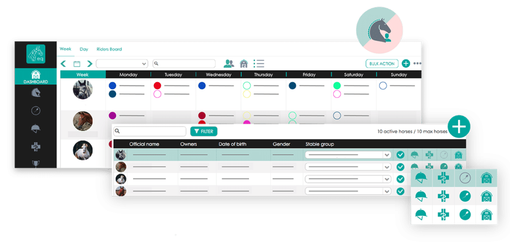Manage your horses in equclub