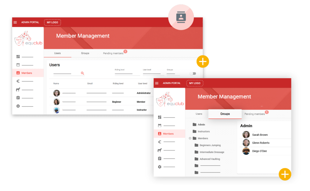 Manage members and teams in equclub