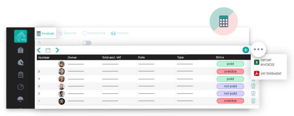 Generate invoices in equclub