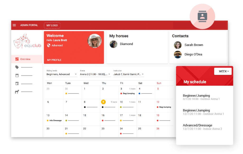 Member portal in equclub