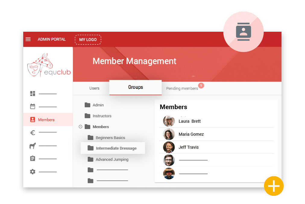 Organise members in groups