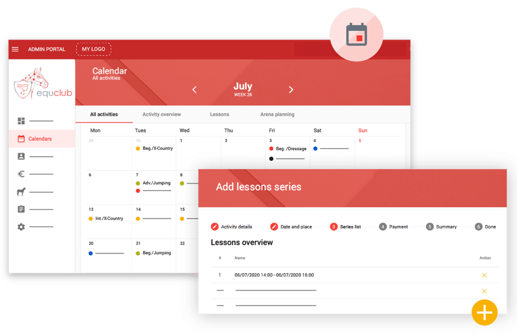 Manage lesson planning calendar