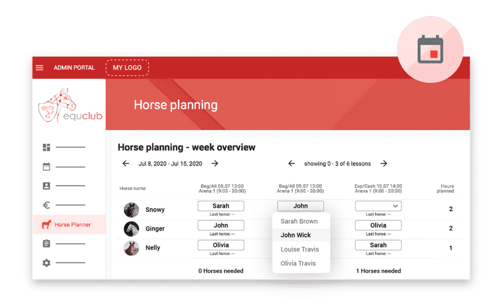 Allocate horse to rider