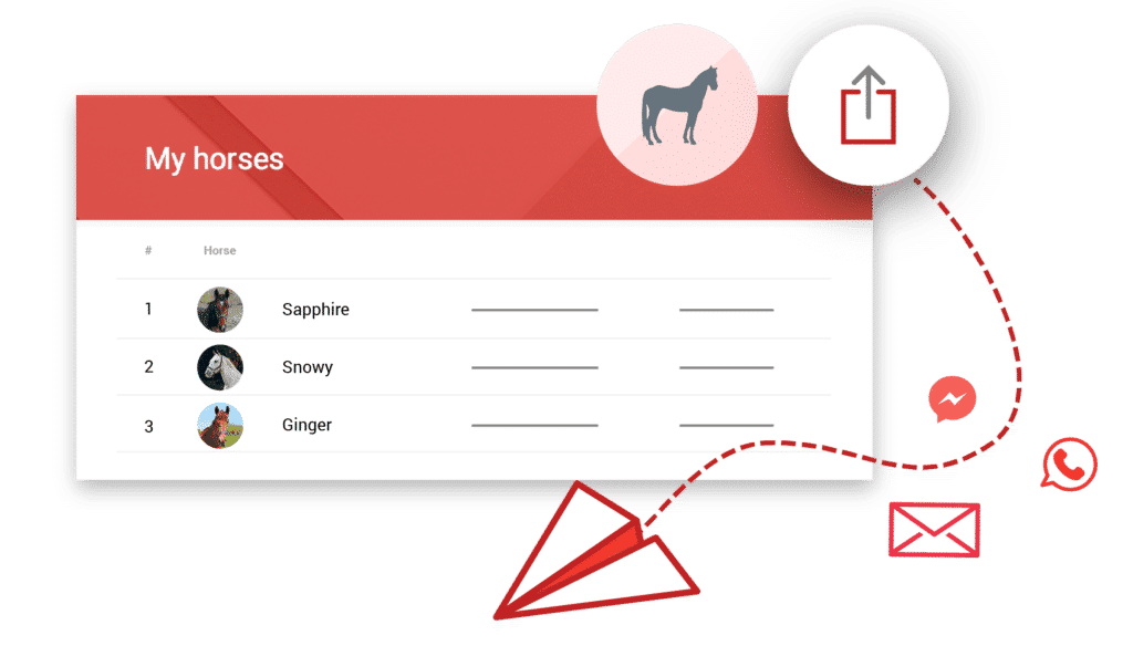 Share horse details with members