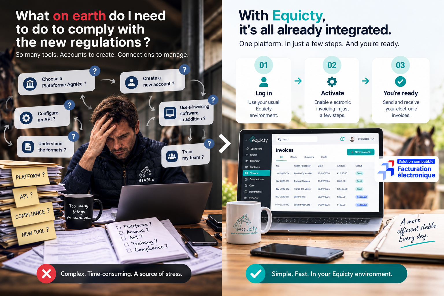 What you think you need to do vs. with Equicty it's all already integrated