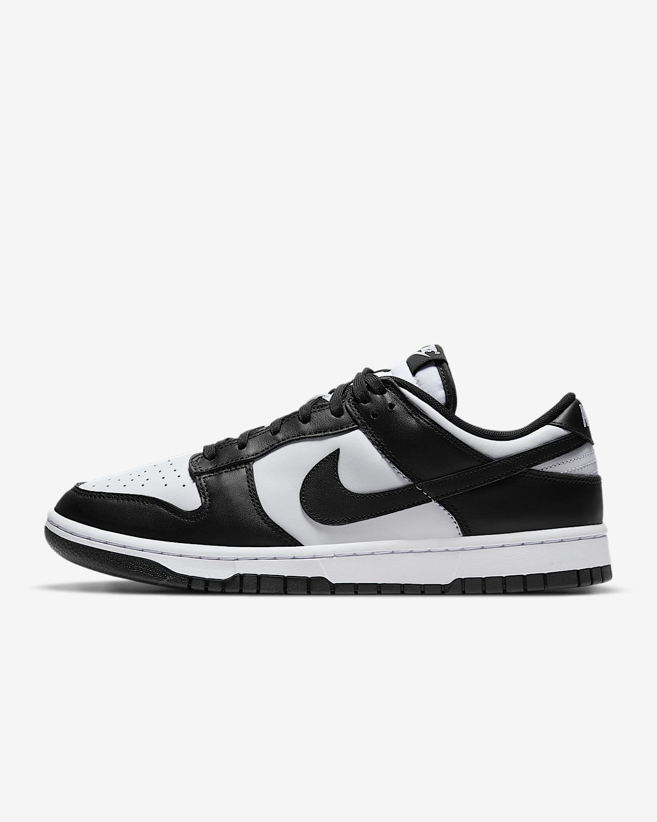 Nike Dunk Low Retro in White and Black, side view