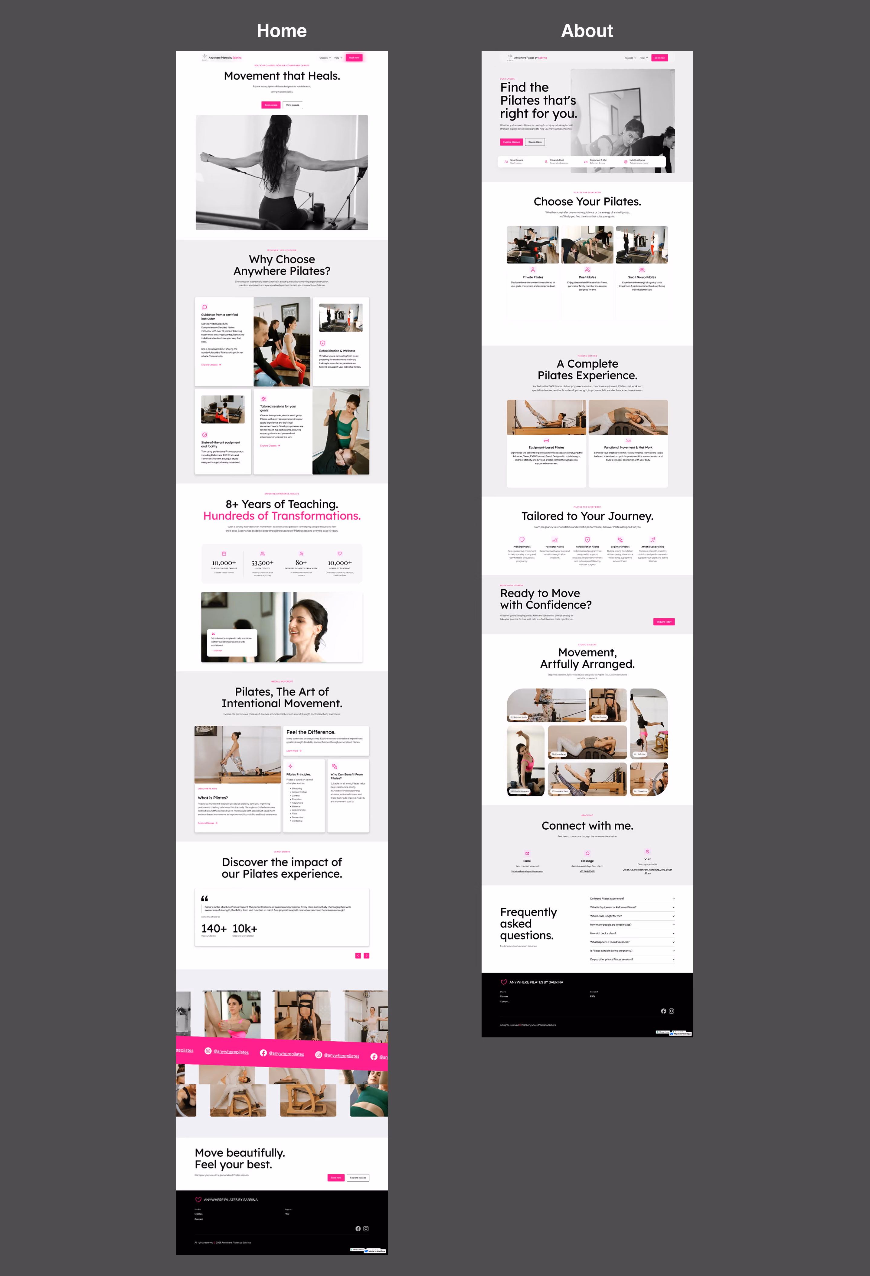 Anywhere Pilates — Webflow Website Revamp