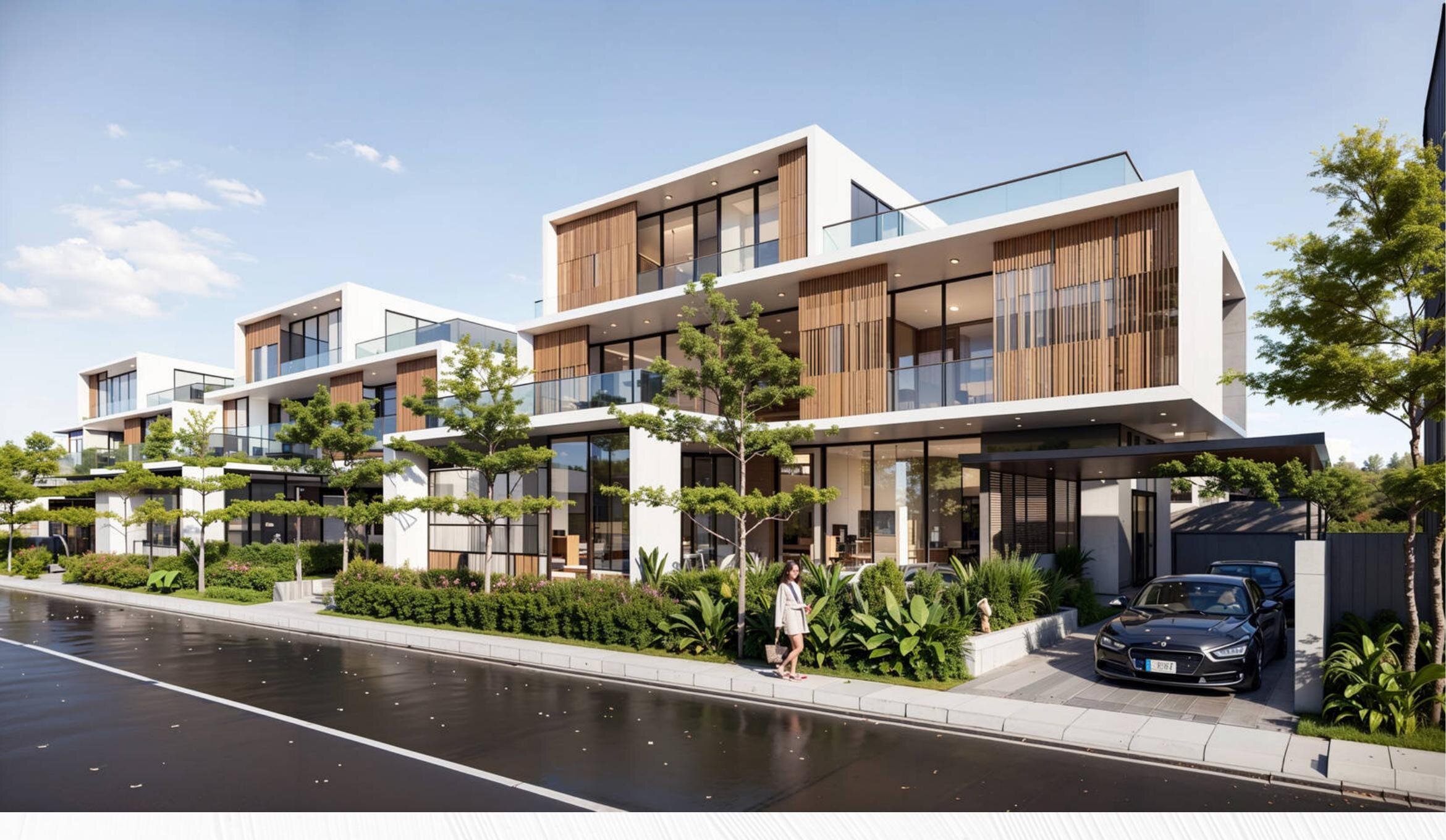 Residence and holiday home exterior with landscaped garden
