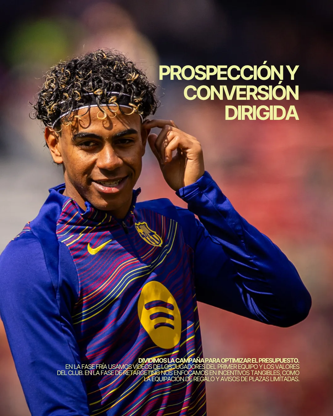 Jugador del Barça junto al titular Prospección y conversión dirigida