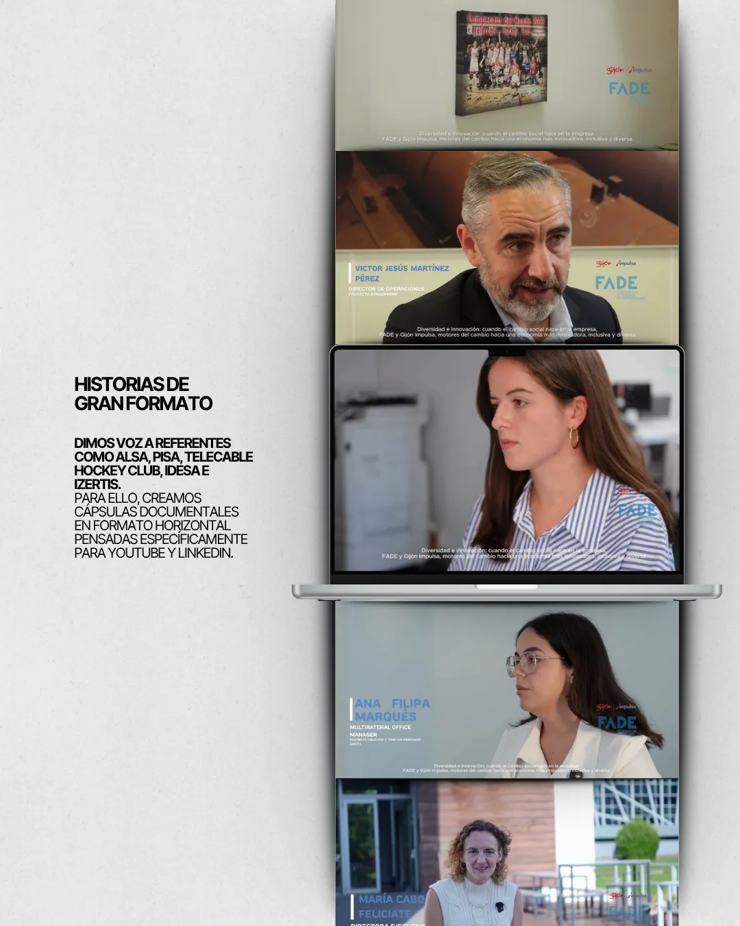 Documentales de gran formato grabados para YouTube y LinkedIn
