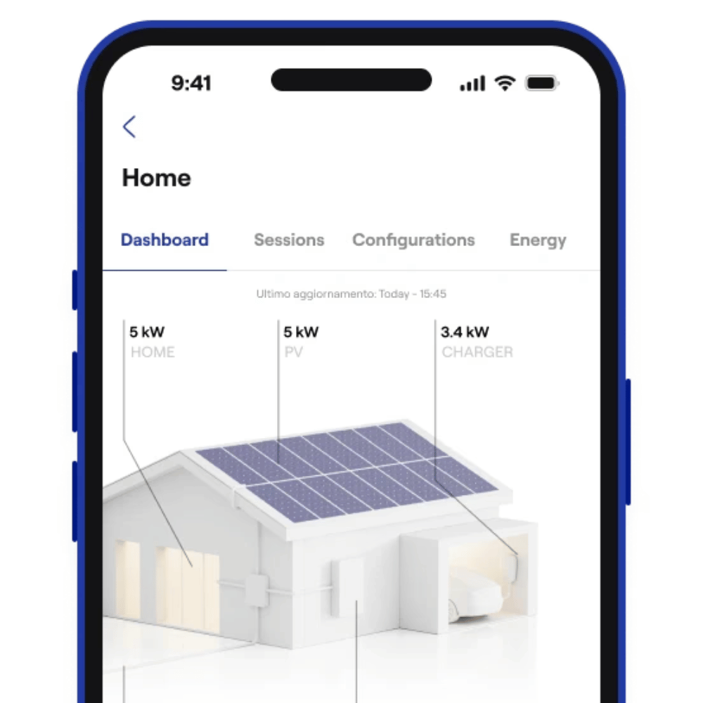 app Daze per gestione fotovoltaico e ricarica