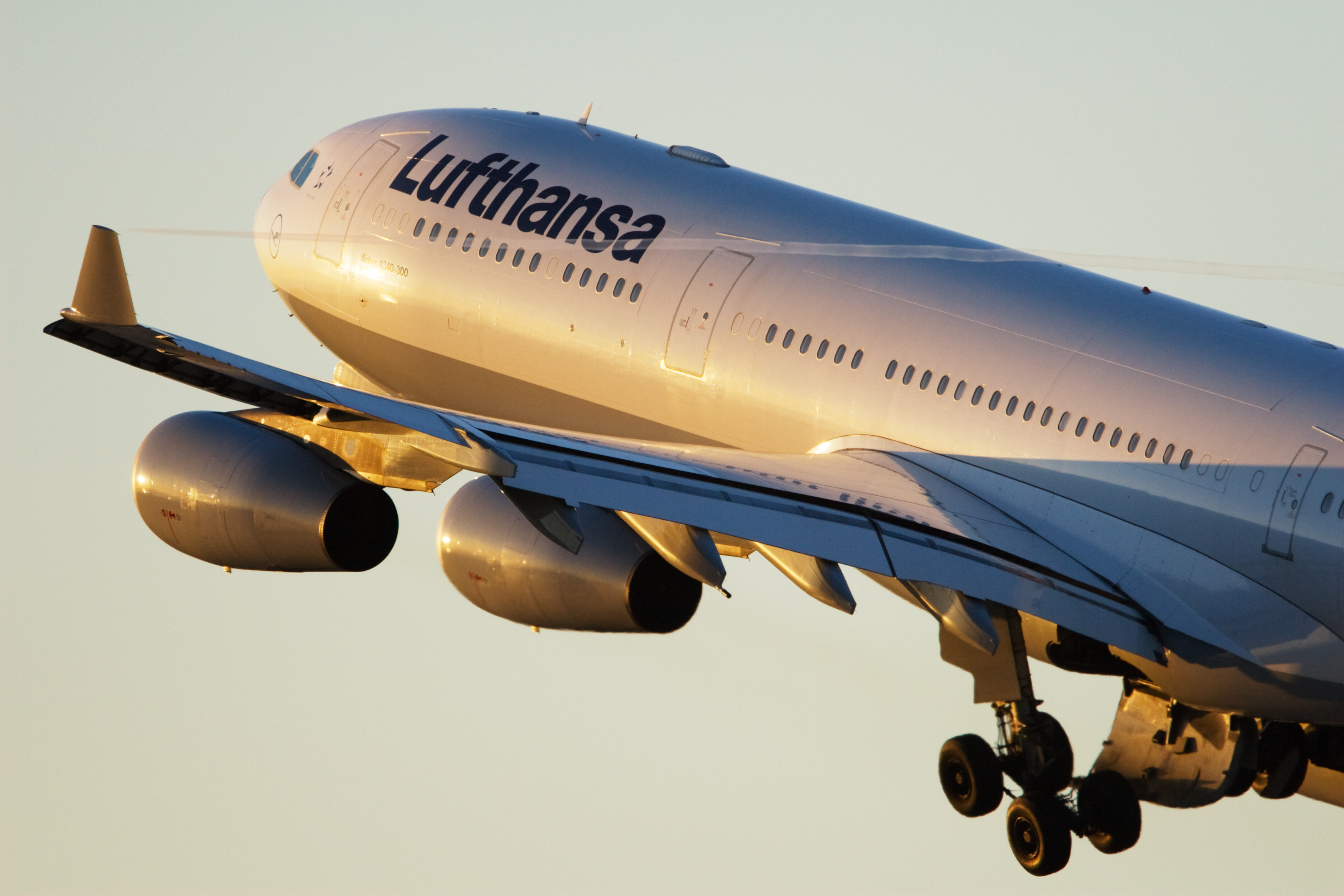 Passenger aircraft taking off.