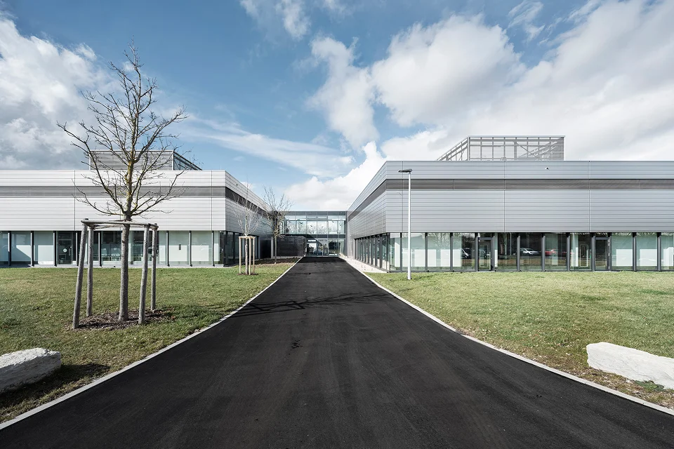 Exterior of the TETEC manufacturing facility in Reutlingen, Germany.