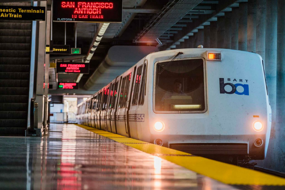 BART train at San Francisco International Airport station