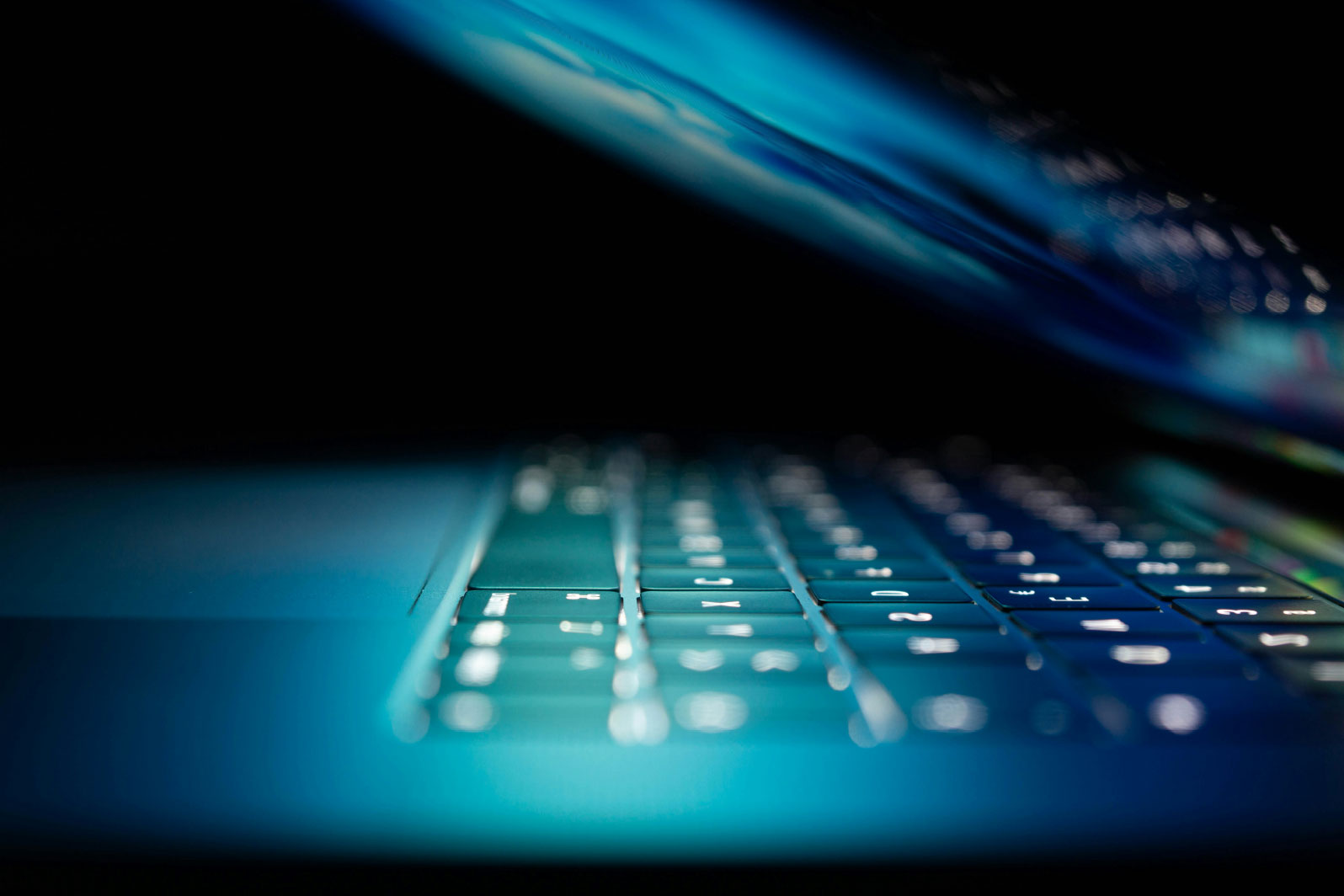 Laptop keyboard representing building technology