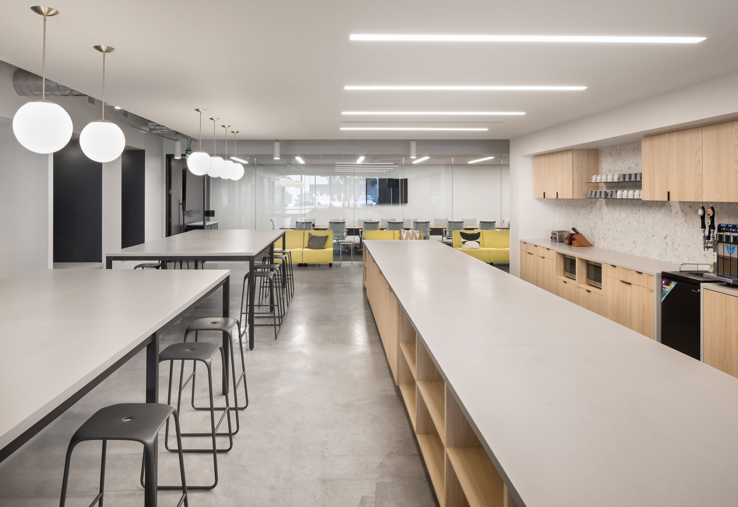 Tenant kitchen and café counter with bar seating