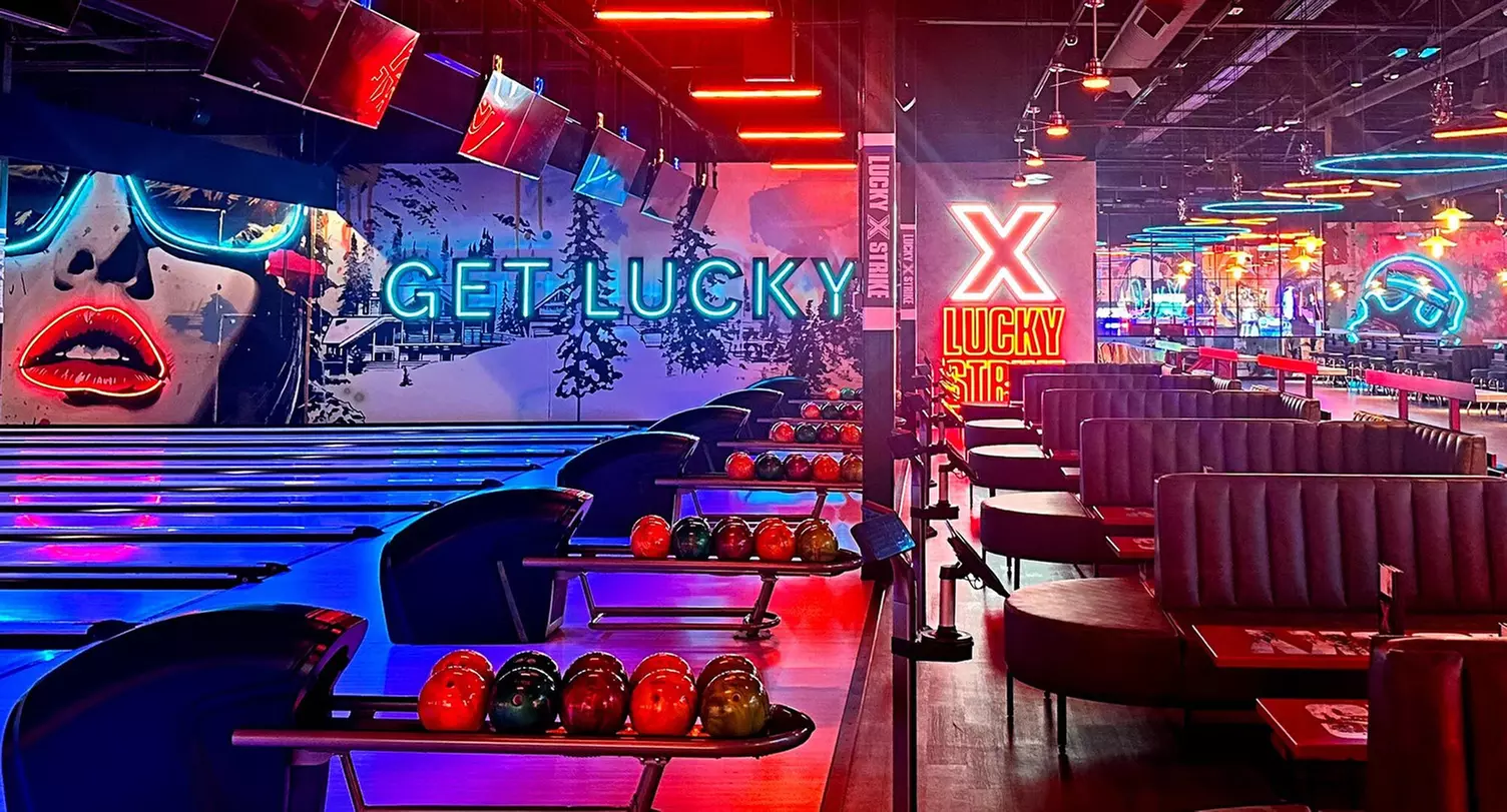 Bowling lanes at Lucky Strike